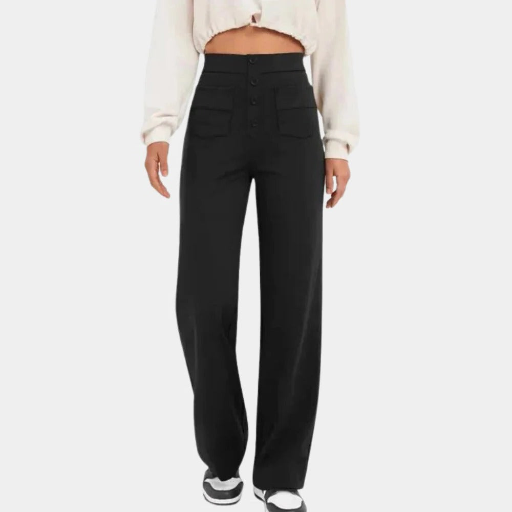 Casual High Waisted Women's Trousers - in use