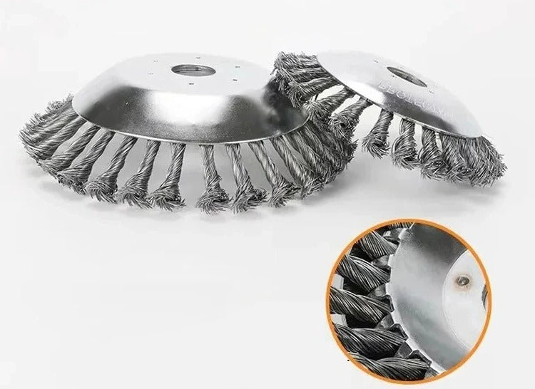 Heavy-Duty Wire Weeding Wheel - in use