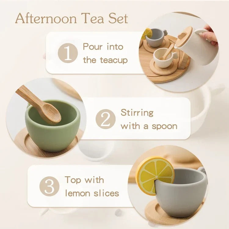 Children's Pretend Afternoon Tea Set With Tray - detail