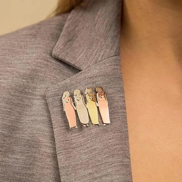 Bond Between Sisters Vintage Handmade Pins - alternate angle