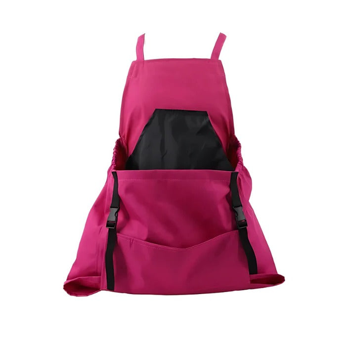 Durable Harvesting Apron With Drop-Release Pouch - in use