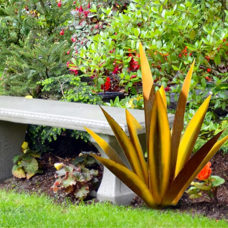 Agave Americana Metal Decorative Plant - alternate angle