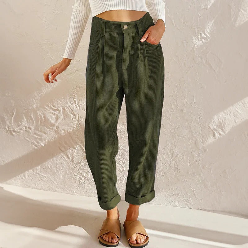 Casual Corduroy Pants For Women - in use