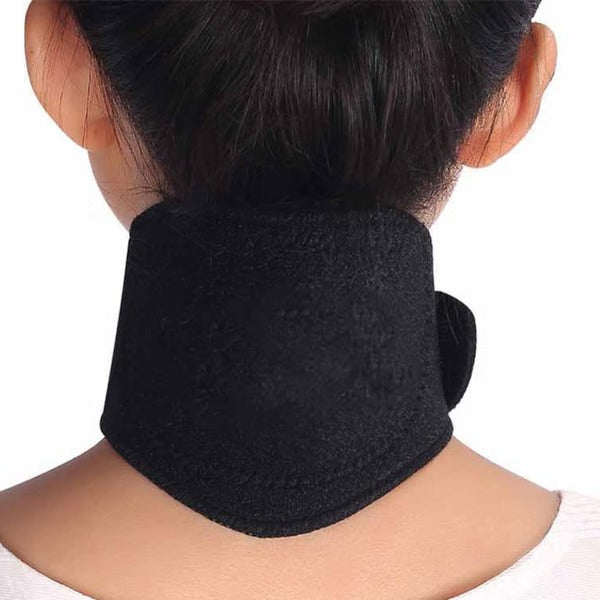 Heated Magnetic Neck Wrap - in use