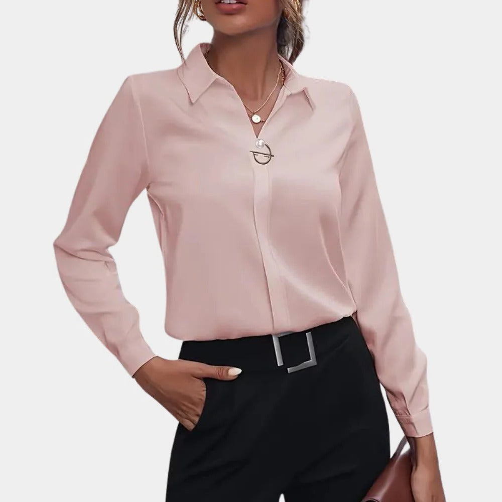 Elegant Plain Ladies Blouse - alternate angle
