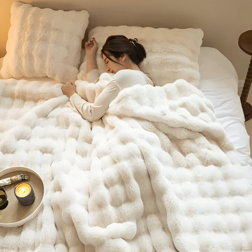 All-Season Blanket with Elegant Design - in use