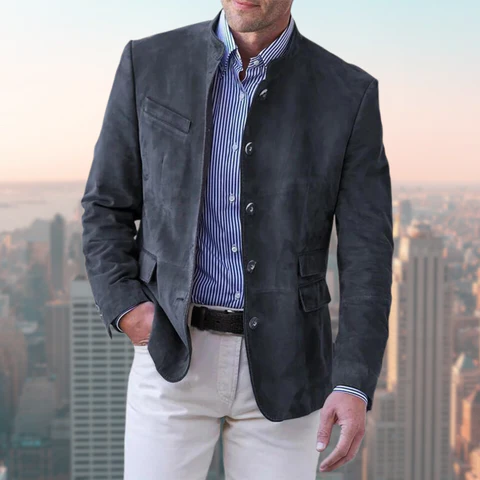 Classic button-down jacket for men - in use