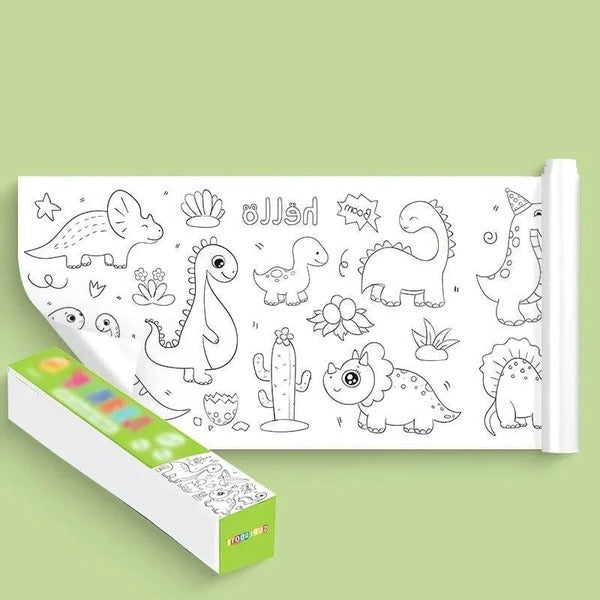 Children's Drawing Roll - in use