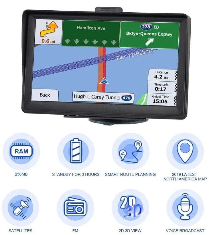 7-Inch GPS Navigation System with Lifetime US Maps, Traffic Updates & - detail