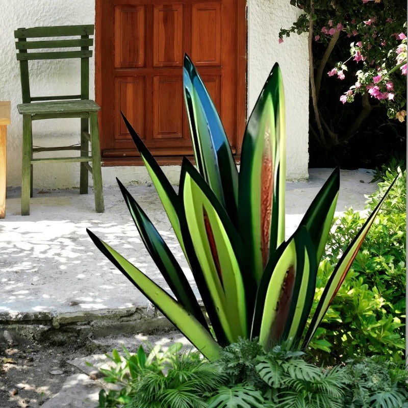 Agave Americana Metal Decorative Plant - in use