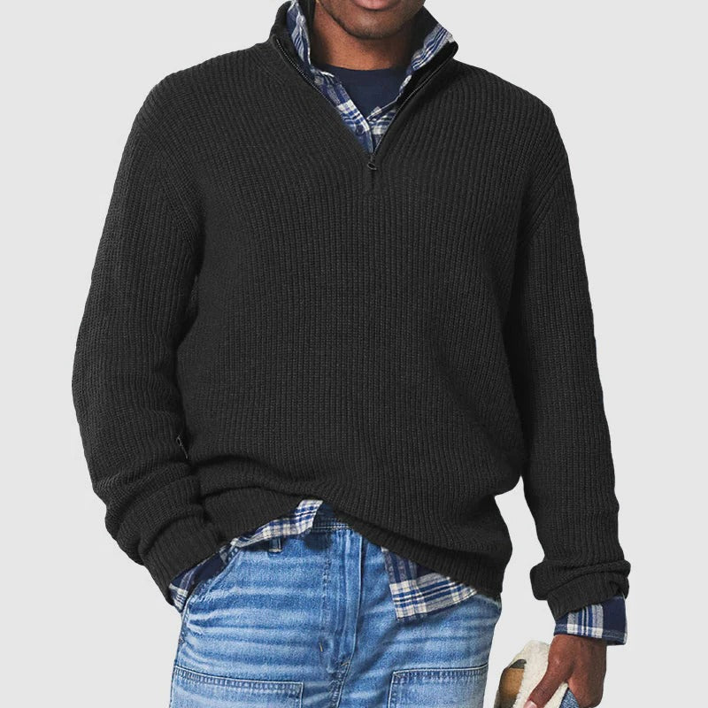 Business Casual Pullover with Zipper - alternate angle
