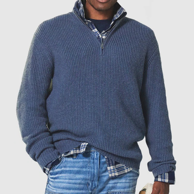 Business Casual Pullover with Zipper - detail