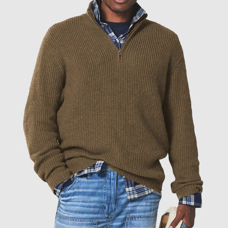 Business Casual Pullover with Zipper - in use
