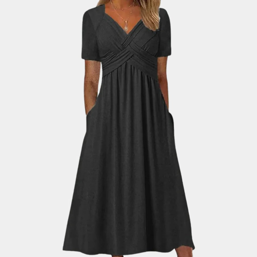 Élégante robe d'été pour femme avec col en V
