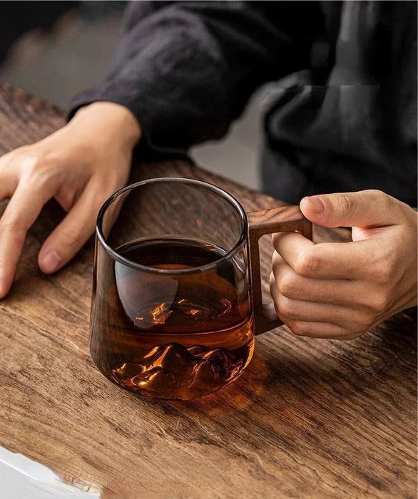 Elegant Glass Cup with Handle - detail