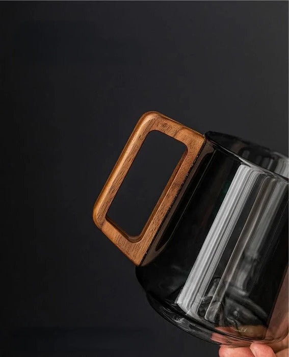 Elegant Glass Cup with Handle - alternate angle