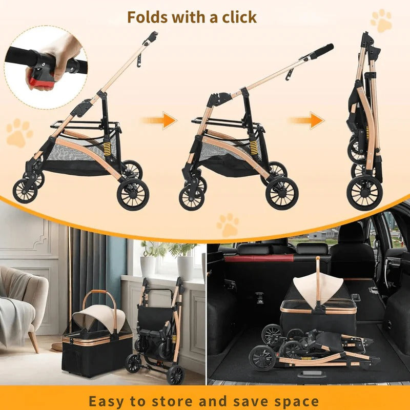 Dog Stroller & Transport Box - in use