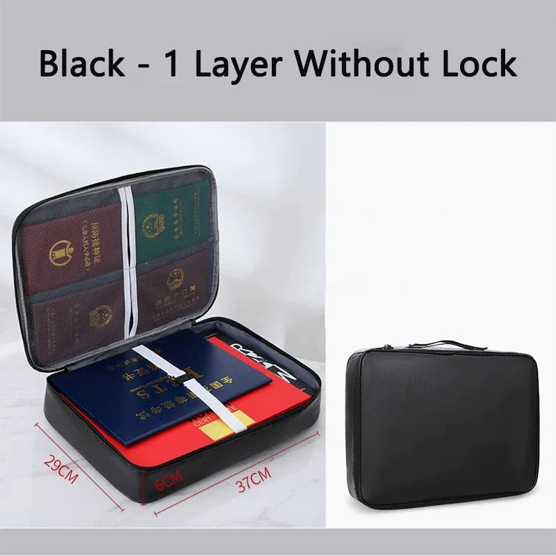 Document Organizer - Multi-Layer Safety Bag with Zipper for Cards, - detail