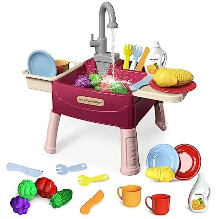 Children's Play Kitchen with Flowing Water Feature - alternate angle