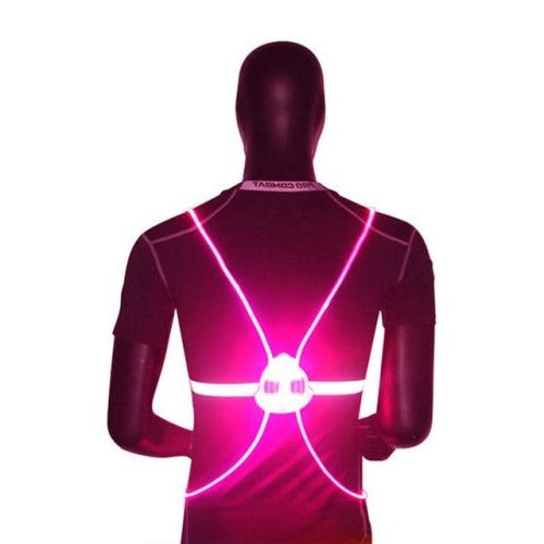 360 degrees Reflective LED Flash Night Vest - in use