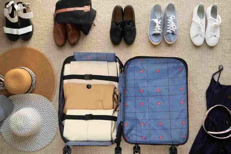 360 degrees Foldable 4-Wheel Checked Travel Suitcase - Large Capacity Luggage - detail