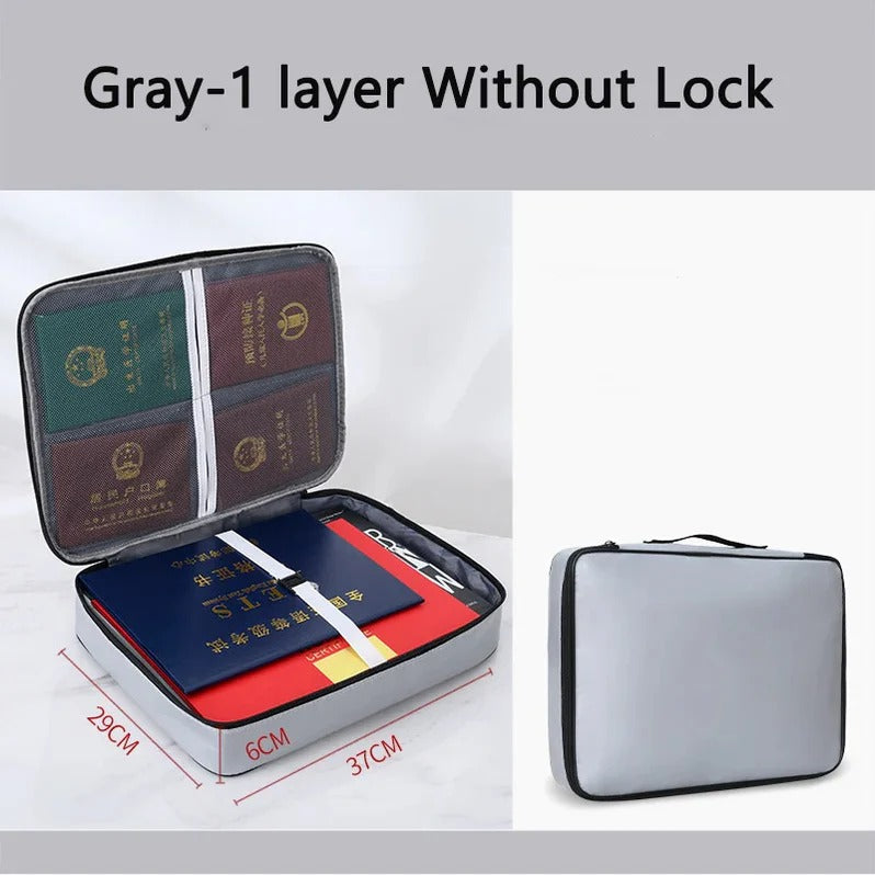Document Organizer - Multi-Layer Safety Bag with Zipper for Cards, - in use