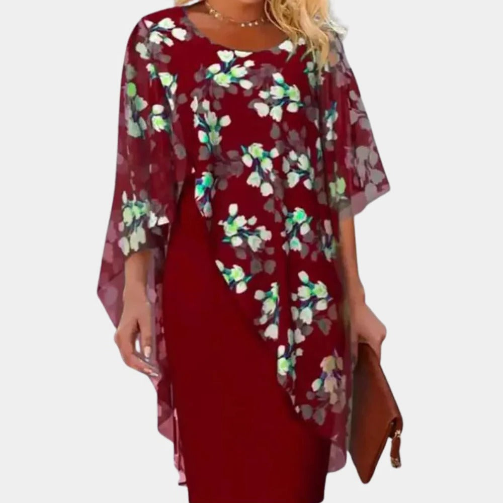 Elegant Floral Dress For Women - in use