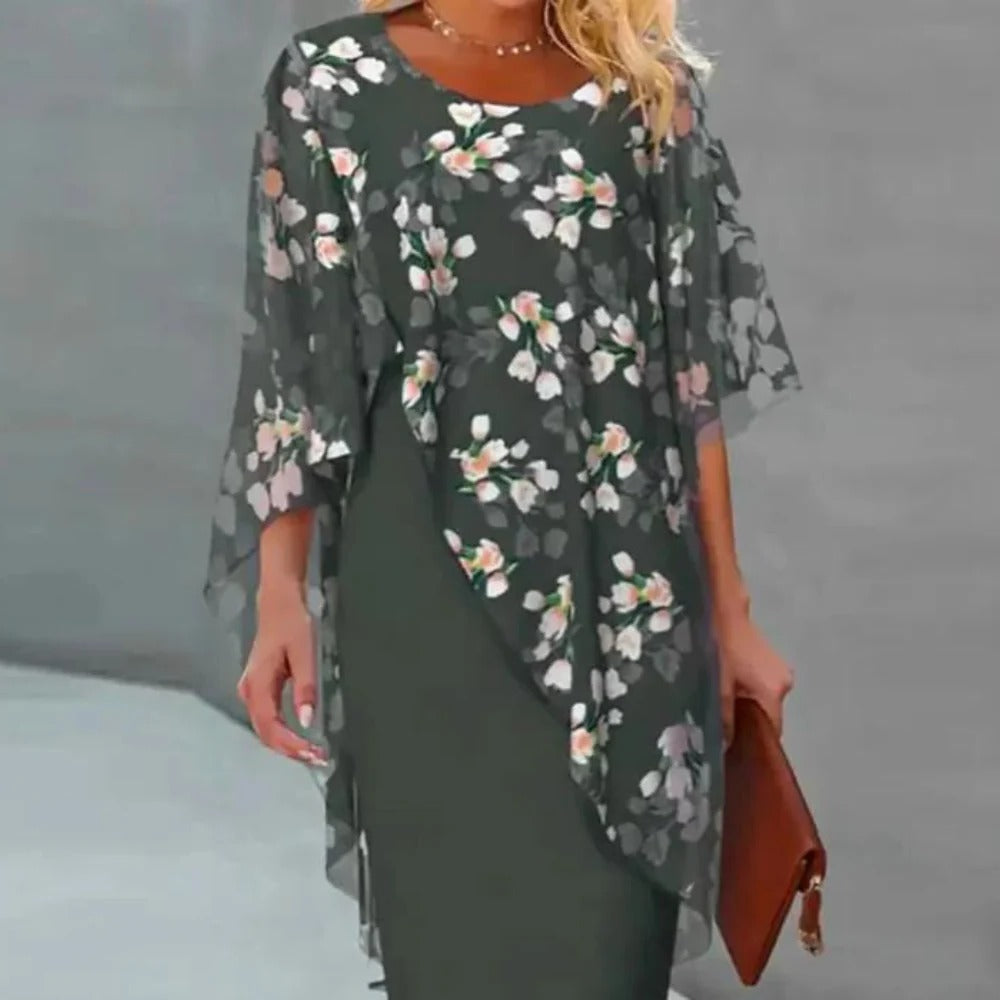 Elegant Floral Dress For Women - alternate angle