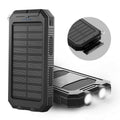 Portable Solar Power Bank with Dual USB Ports & LED Flashlight