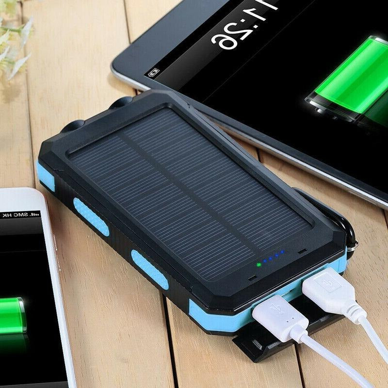 Portable Solar Power Bank with Dual USB Ports & LED Flashlight - detail