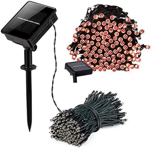 Puchica 55ft Solar Fairy Lights (100 LED, Waterproof) - in use