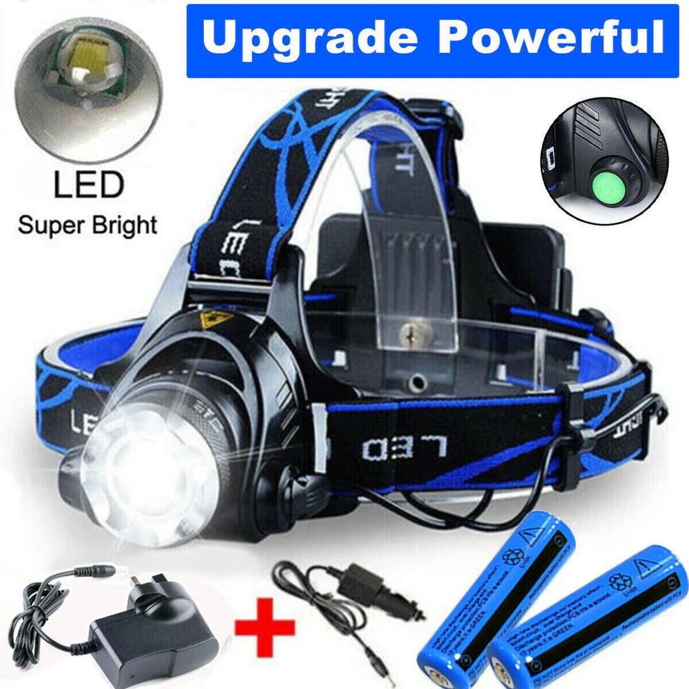 990000LM Rechargeable LED Headlamp - alternate angle