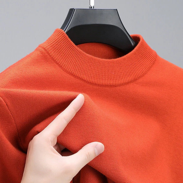 High-Quality Men's Cashmere Sweater With Elegant Hem - alternate angle