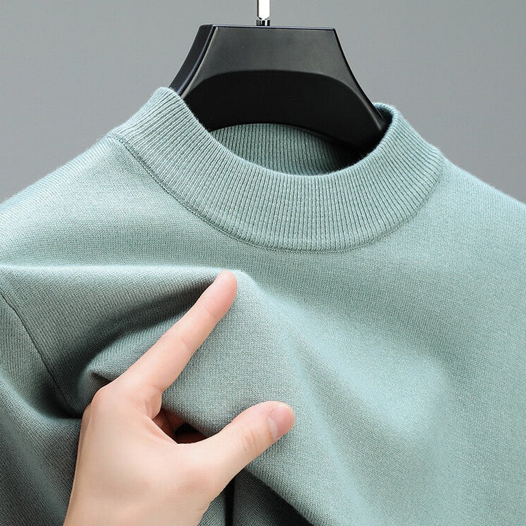 High-Quality Men's Cashmere Sweater With Elegant Hem - detail