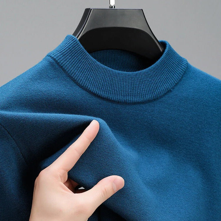 High-Quality Men's Cashmere Sweater With Elegant Hem - detail
