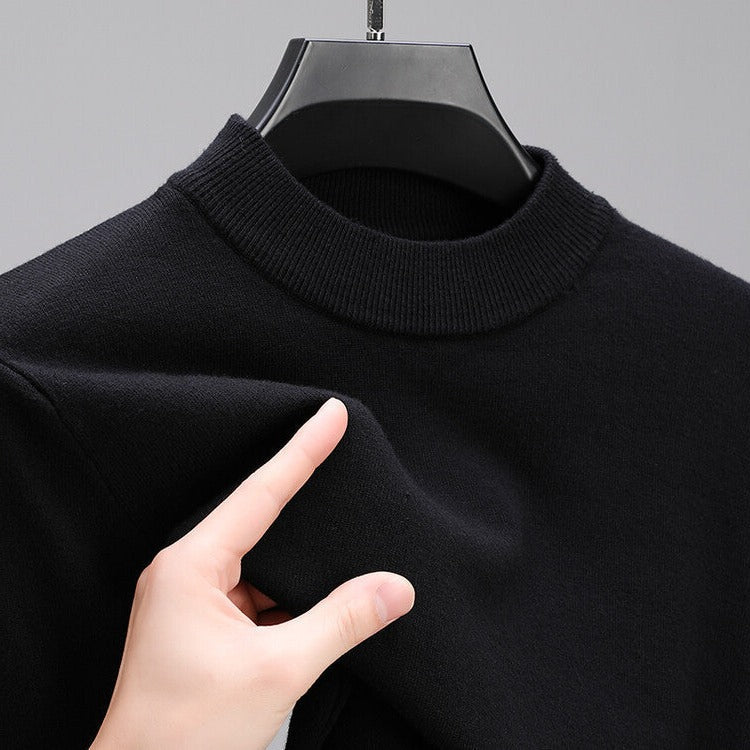 High-Quality Men's Cashmere Sweater With Elegant Hem - alternate angle
