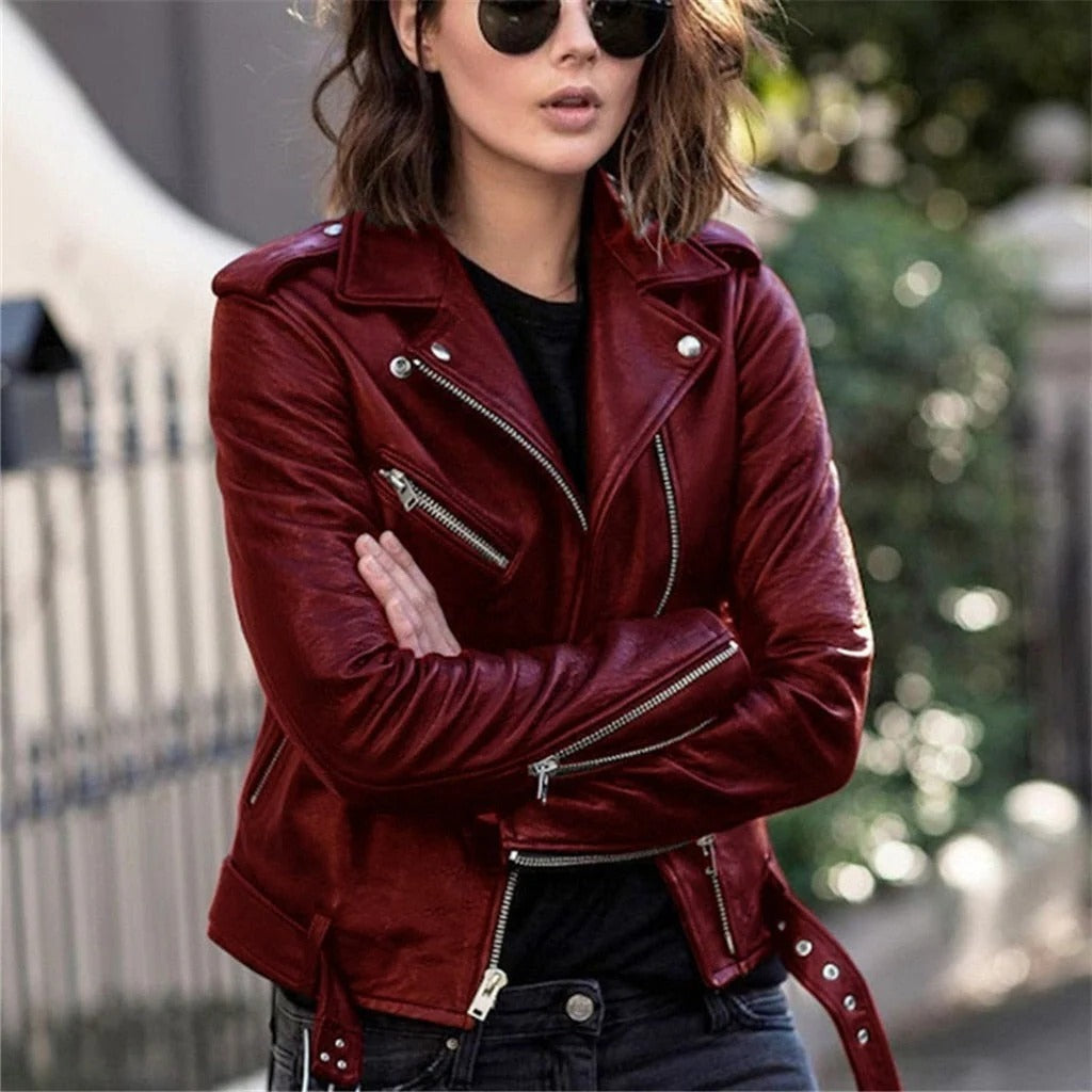 High-quality leather jacket in great colors - alternate angle