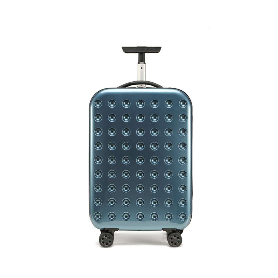 360 degrees Foldable 4-Wheel Checked Travel Suitcase - Large Capacity Luggage - detail