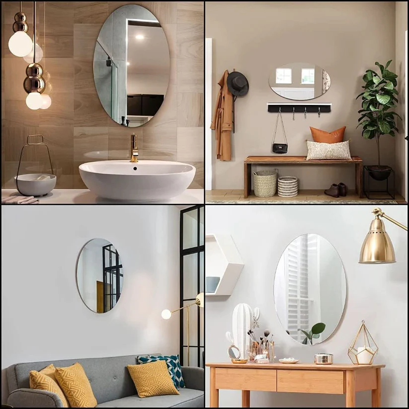 Adhesive Mirror | Oval Shape - in use