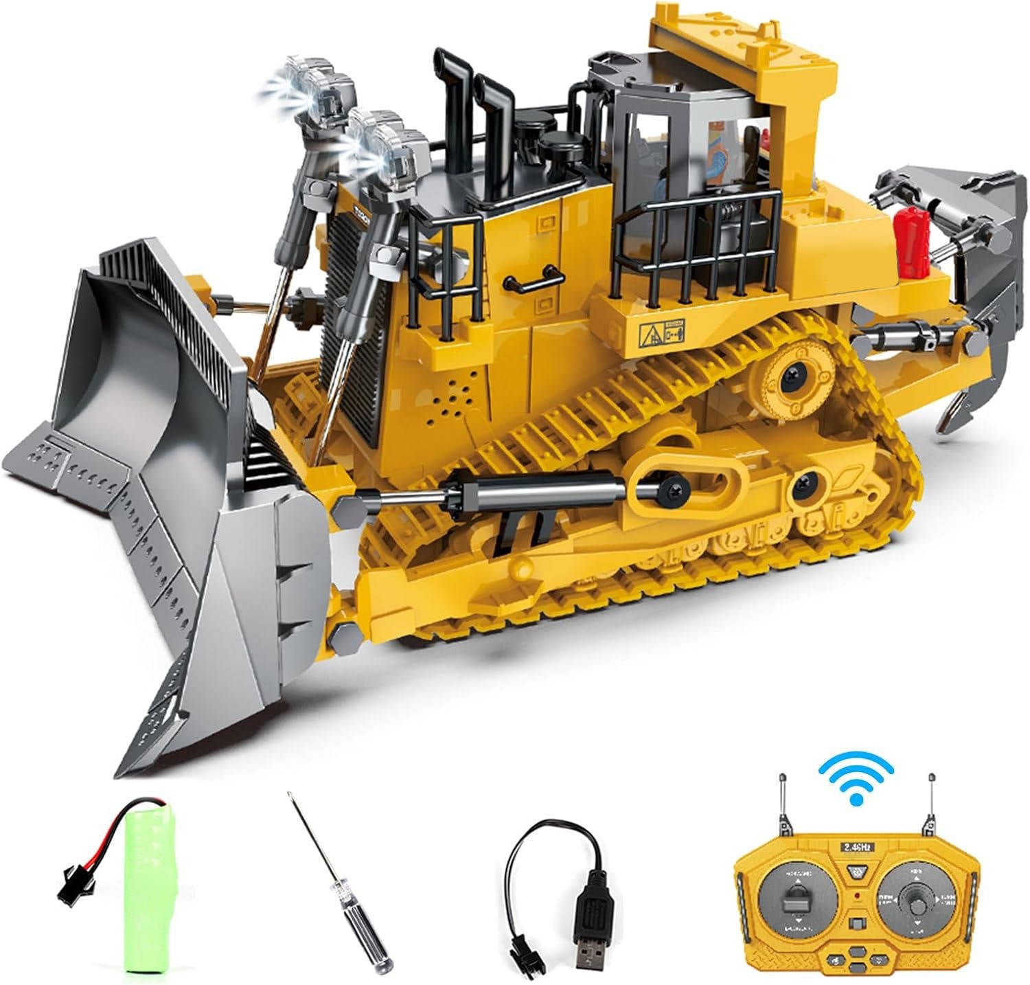 4WD Remote Control Excavator Bulldozer Dump - alternate angle