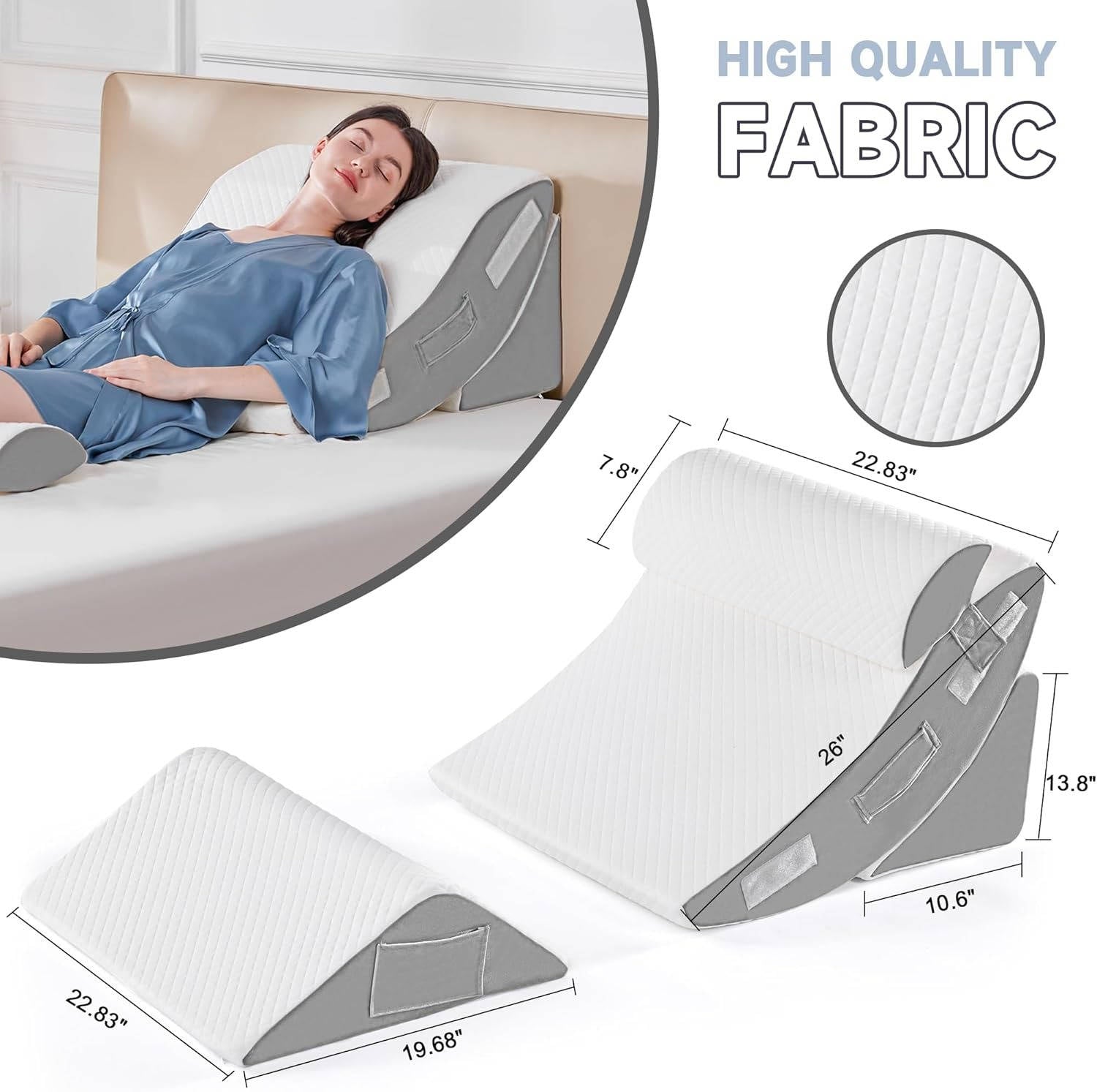 4Pcs Orthopedic Bed Wedge Pillow Set - alternate angle