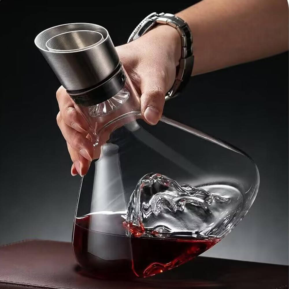 Crystal Glass Wine Decanter Aerator Carafe - alternate angle