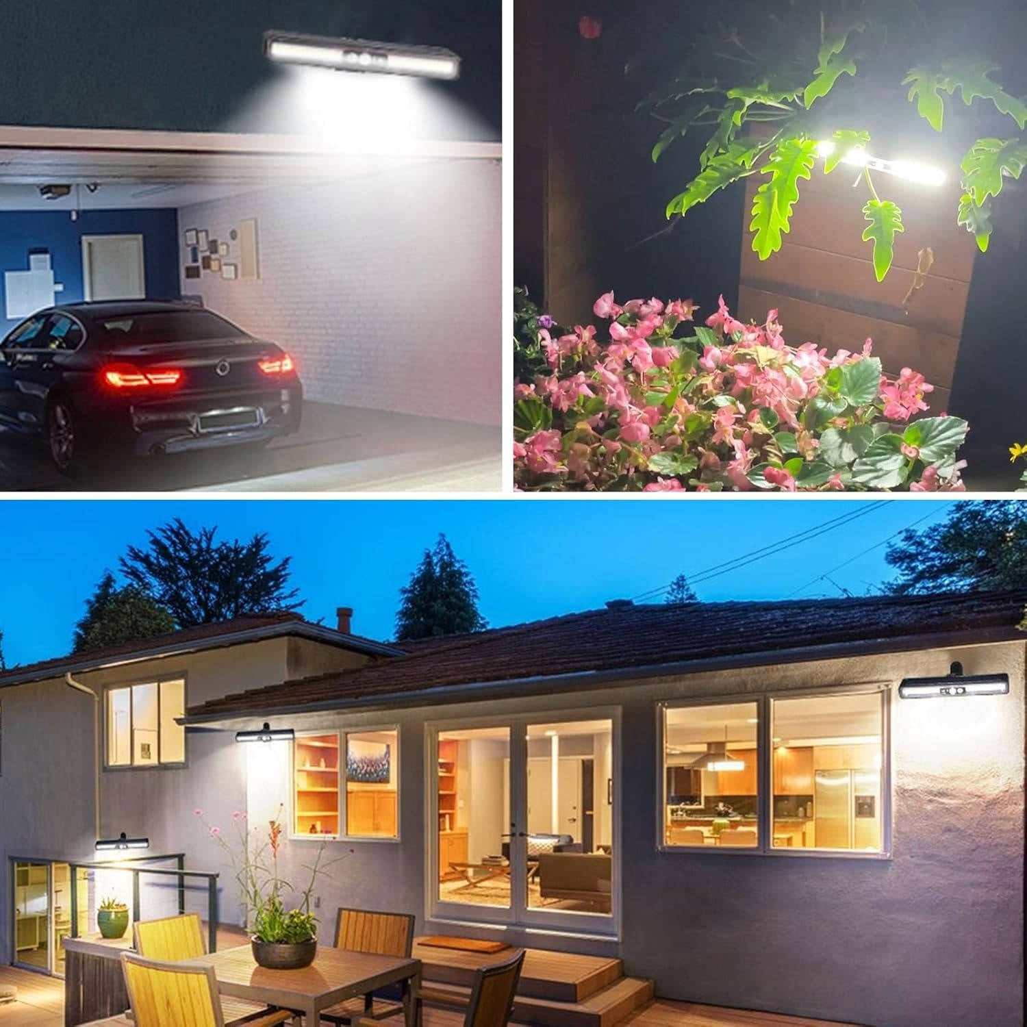 Solar Motion-Activated Fence Lights (2 Pack) - in use