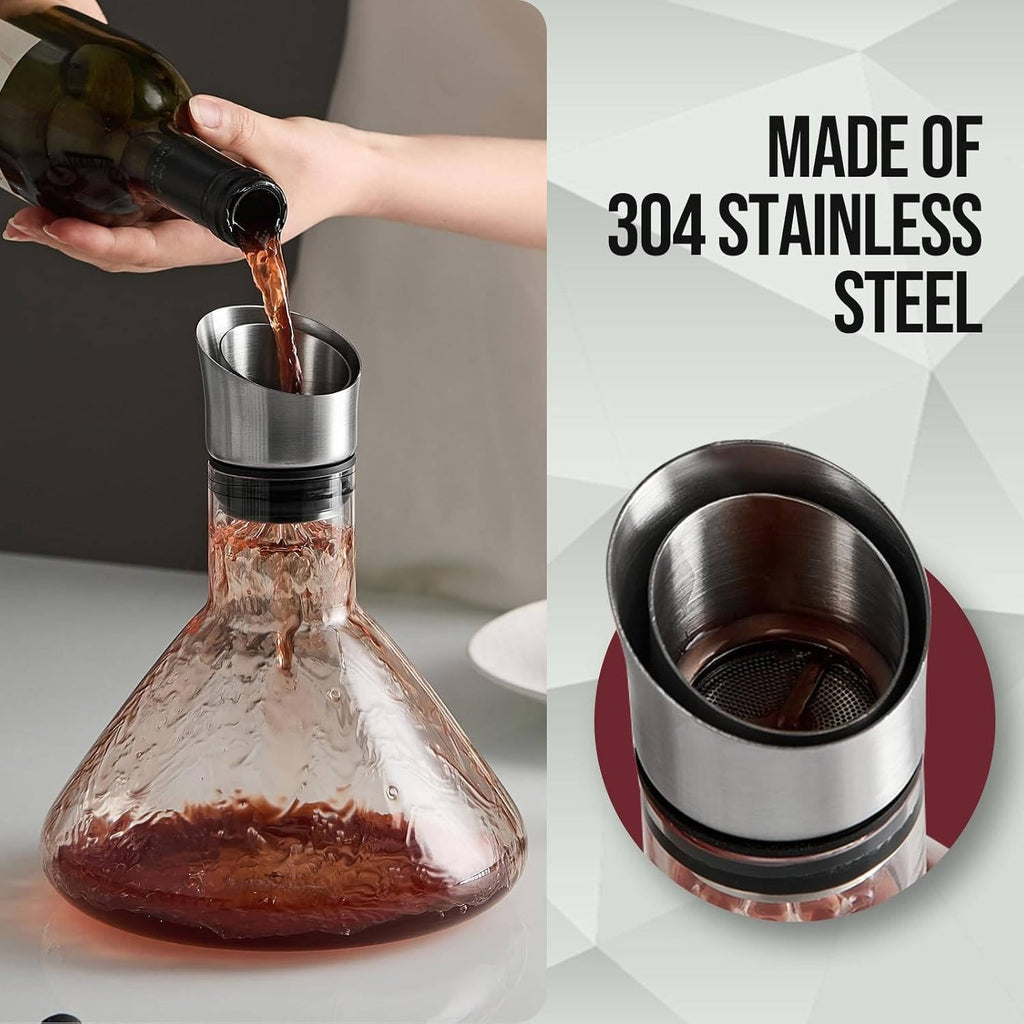 Crystal Glass Wine Decanter Aerator Carafe - detail