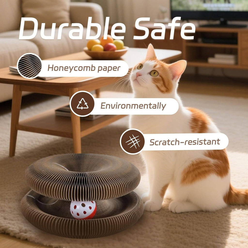 Cat Scratcher with Ball Track - in use