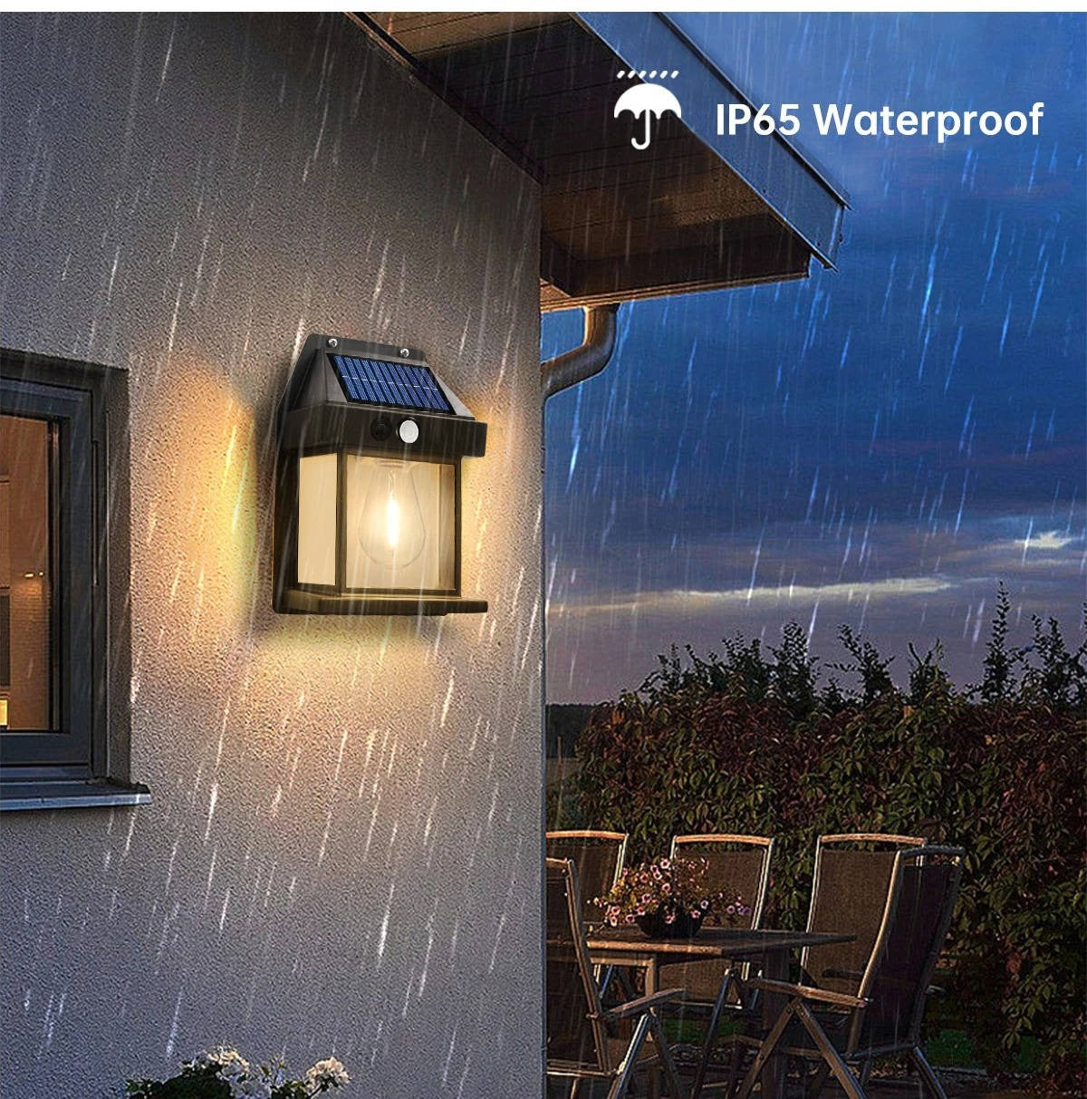 Solar Motion Sensor Wall Lanterns (2 Pack)