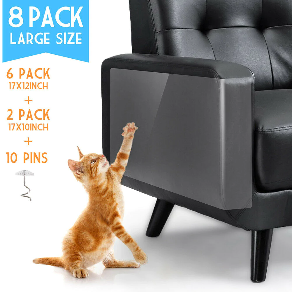 8-Piece Cat Scratch Furniture Protector Guards - in use