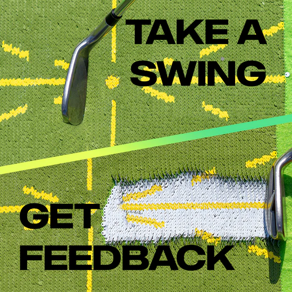 Golf Training Swing Detection Mat - in use
