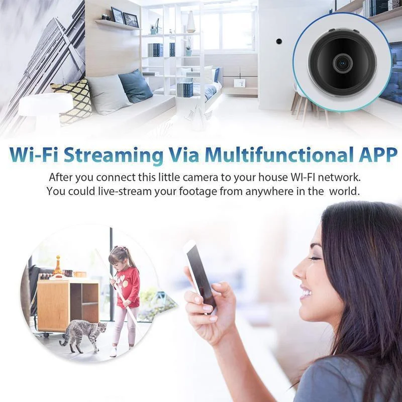 Magnetic WiFi Mini Security Camera - 1080p HD - detail