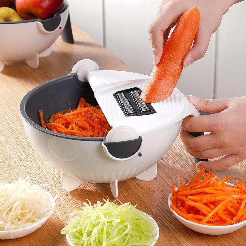 7-in-1 Vegetable Chopper and Slicer with Interchangeable Blades, - alternate angle